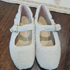 Sam Edelman Cream Fur Mary Janes